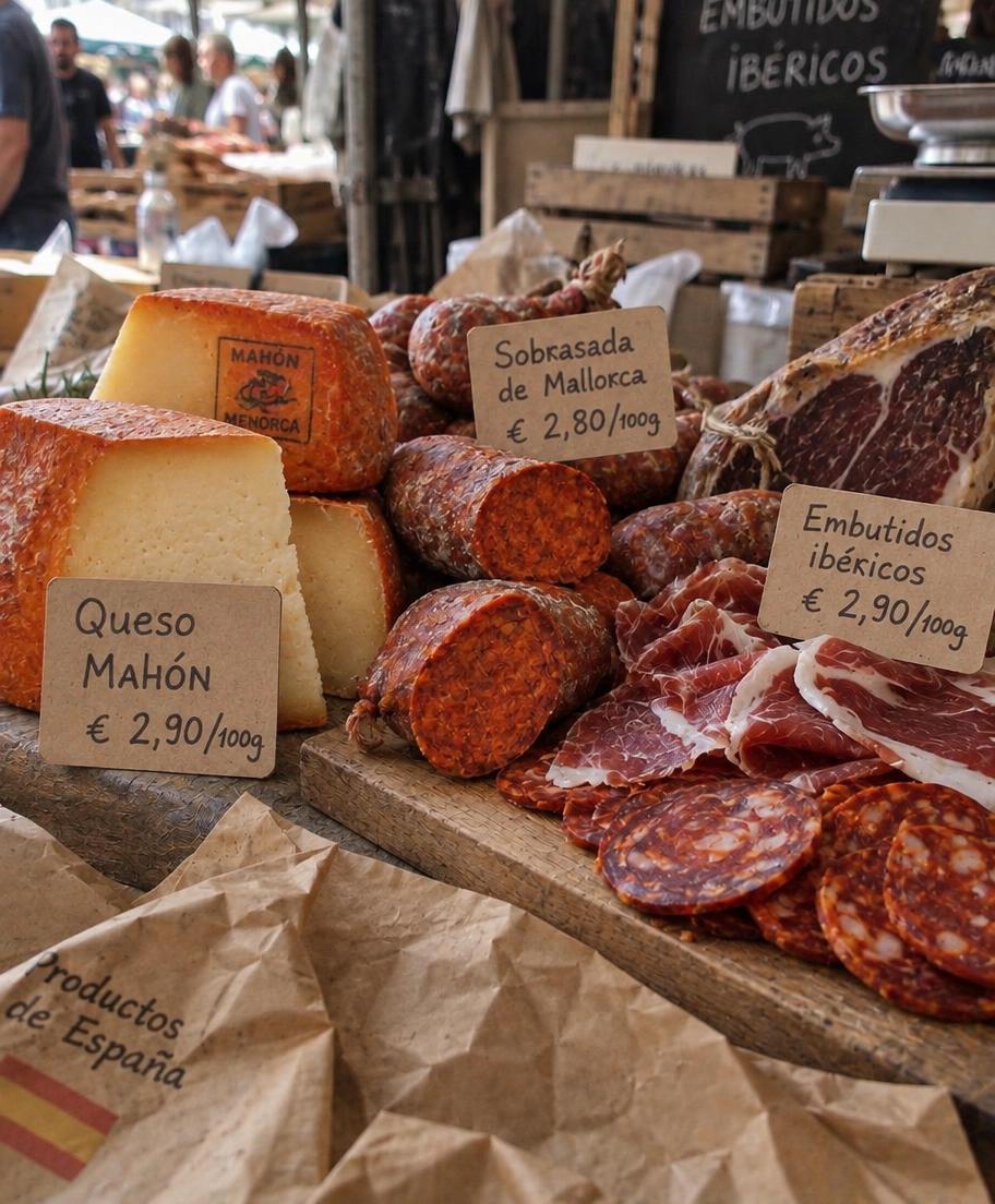 Tabla con quesos curados, chorizo y jamón